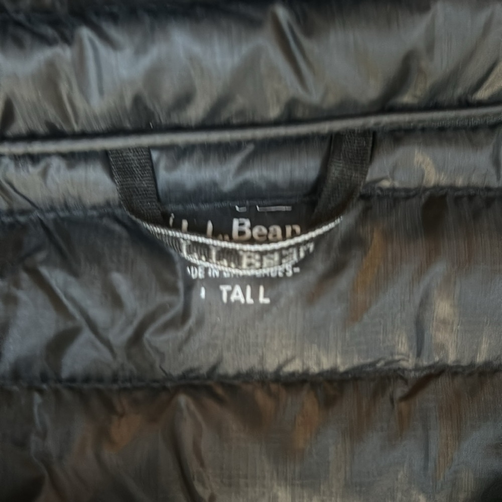 Men’s LL Bean Black Ultralight Packable 850 Down Jacket Size L - Picture 3 of 4